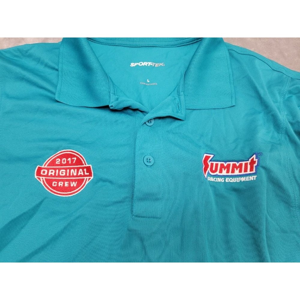 SUMMIT RACING‎ EQUIPMENT Shirt Polo Men's Teal Large Sport-Tek